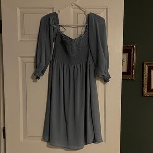 Rebellion Long Sleeve Blue Dress